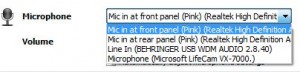 Skype Mic Selection Dialog